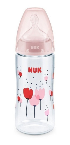 Mamadera Nuk 300ml Sil Control Temp Rosa 