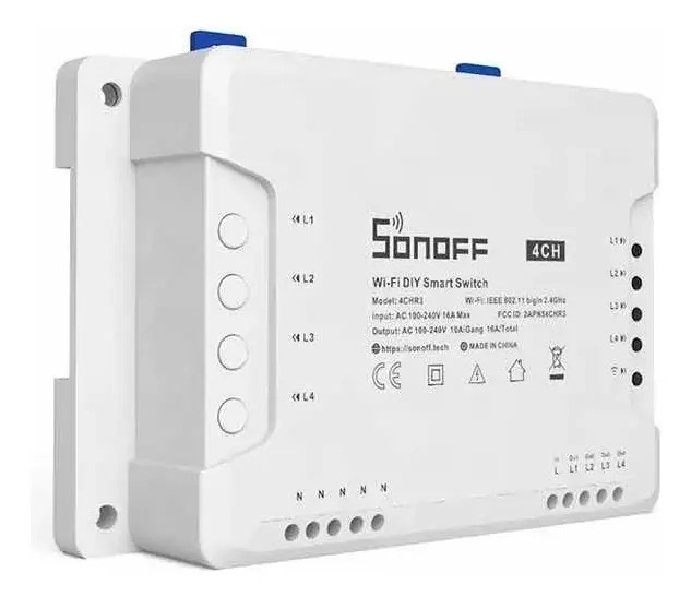 Interruptor Inteligente Sonoff 4CH R3 4 Canais Wi-Fi Compatível Alexa e Google