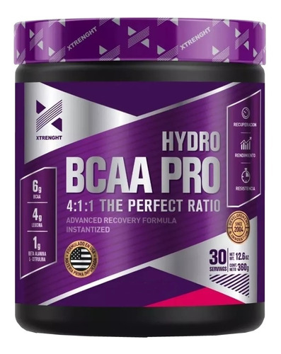 Hydro Bcaa Pro 4:1:1 Xtrenght Nutrition 30 Tomas 360 Grs