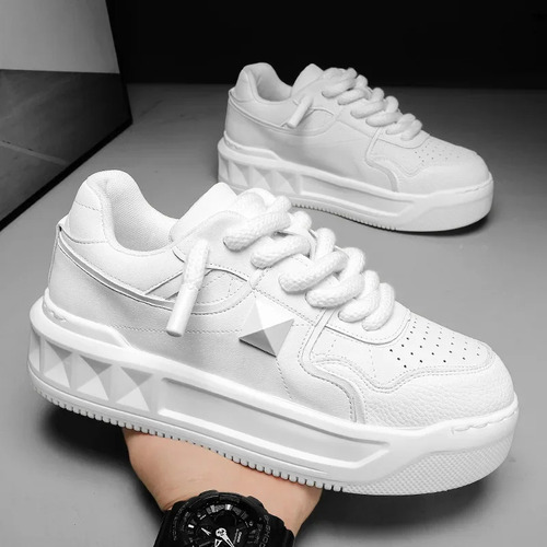 Zapatillas Casuales Transpirables Para Hombre, Zapatos Blancos De Verano