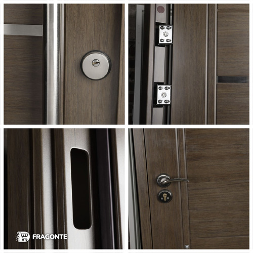 Imagen 6 de 6 de Puerta Multi Anclaje Simil Madera Seguridad Barral Insertos