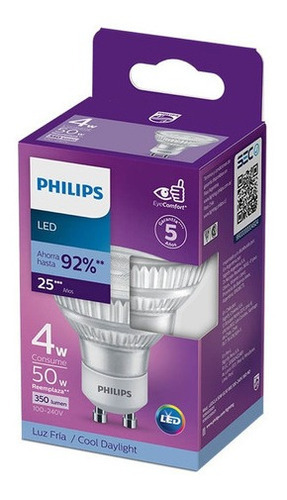 Dicróico Led Philips Gu10 50w Luz Fría Color de la luz Blanco frío
