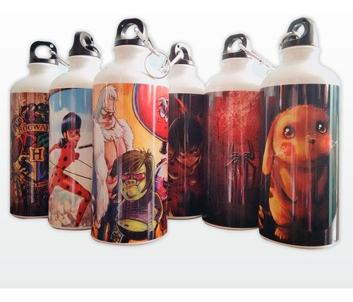 10 Botellas Sport Personalizadas Aluminio 600 Ml Sublimación