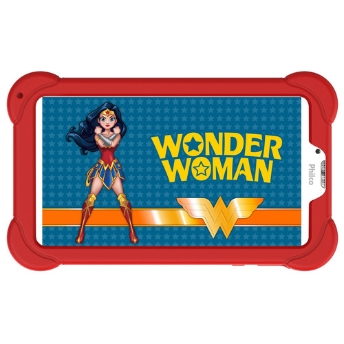 Tablet Mulher Maravilha 7'' 16gb 1gb Ram Android 9 Philco Cor Vermelho