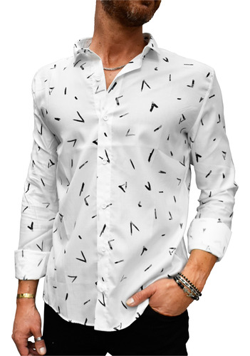 Camisa Hombre Con Detalles Slim Fit Elastizada Leeds Bond