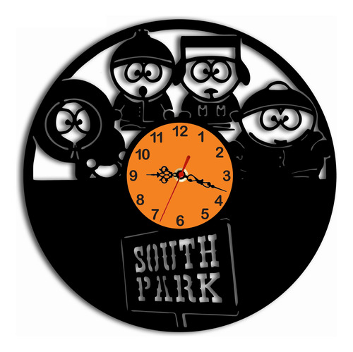 Reloj De South Park Negro Naranja
