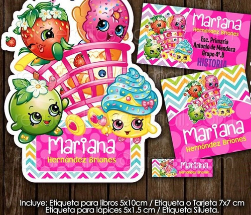 Kit Imprimible Etiquetas Escolares Shopkins 3