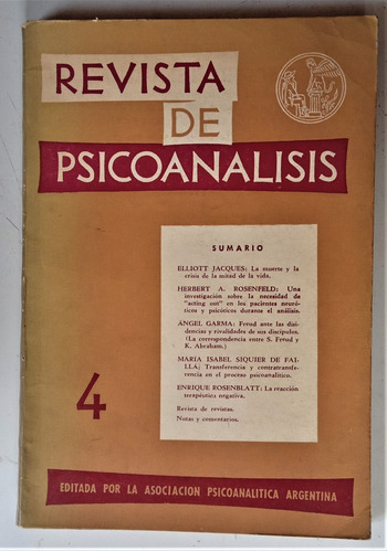 Revista De Psicoanalisis Tomo 23 N°4 - Oct/dic - 1966 -a P A