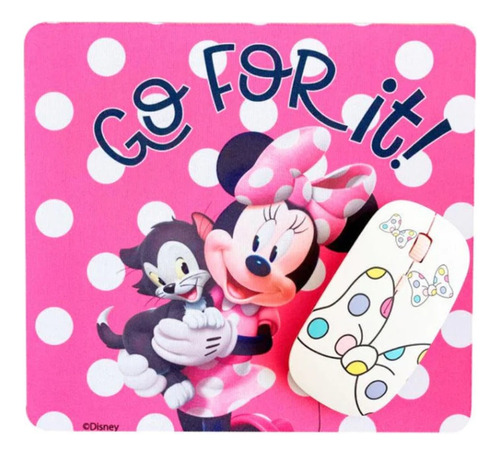 Kit Mouse Inalambrico + Padmouse Disney Minnie Pink 