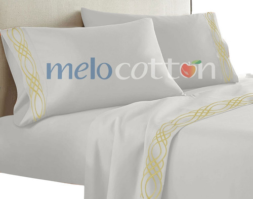 Imagen 1 de 8 de Sabanas King Size 2500 Hilos Bordada, Color A Elegir
