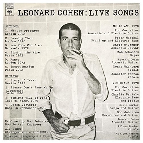 Vinilo Leonard Cohen -live Songs- Lp