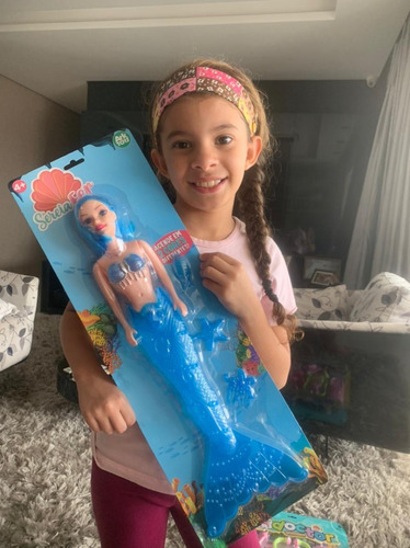 Boneca Sereia Acende 2 Cores Estilo Barbie Criança Infantil