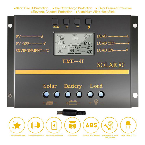 Solar80 Multi-protección Inteligente Pantalla Lcd Carga Sola 