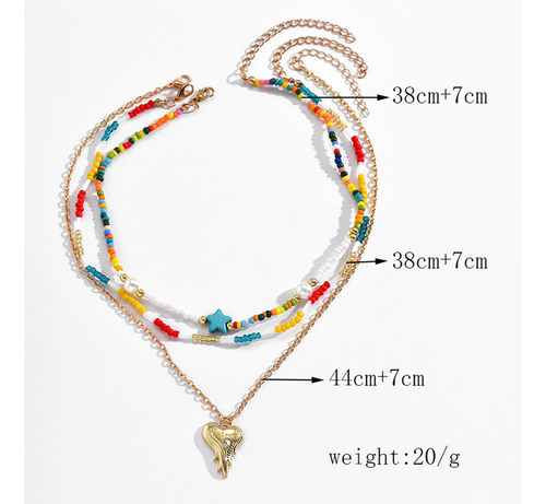 Collar En Capas De 3 Piezas Decoración Bohemia Gargantilla
