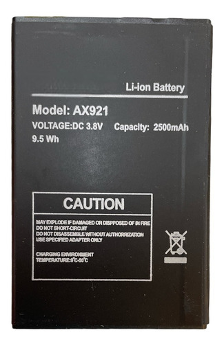 Batería Mk Cell Para T-mobile Ax921 2500mah