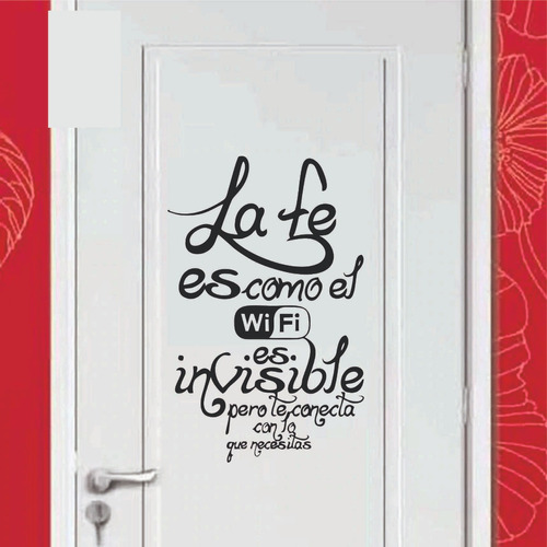 Vinilo Decorativo Pared Frases Wifi Puerta Ventana 60 X 90cm