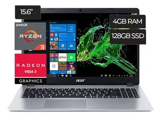 Notebook Acer Aspire5/15.6/ryzen3/128ssd/4gb/win10