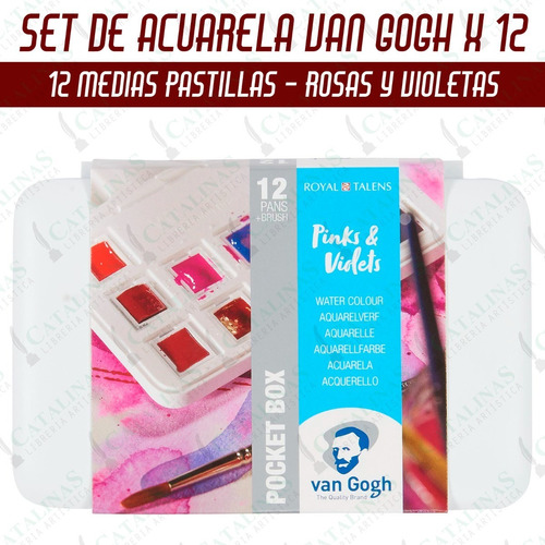 Acuarela Van Gogh Pinks & Violets En Estuche X12 Microcentro