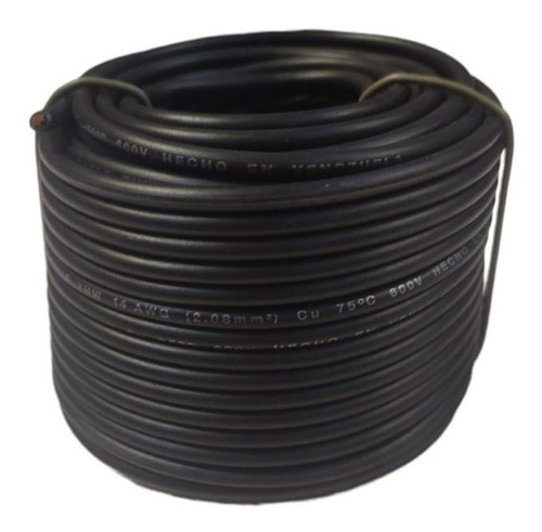 Cable Thw Nro. 14 Awg 75°c 600v Negro Rollo 20mts Cablesca