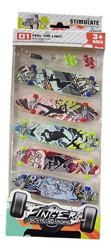 Set 5 Mini Juego Skate Para Dedos Patineta + Accesorios