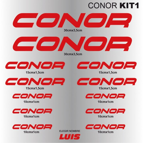 Conor Kit1 Sticker Calcomania Para Cuadro De Bicicleta