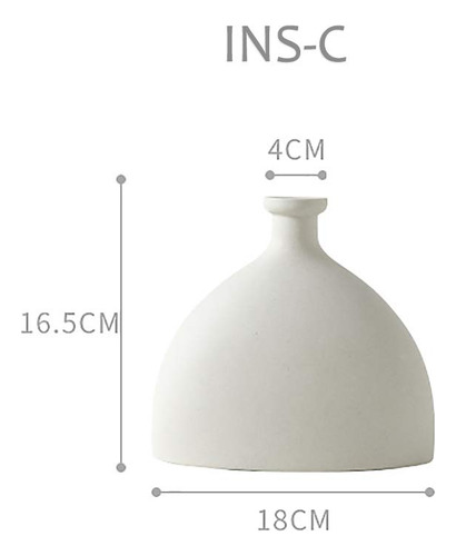 Inglenix Jarron Ceramica Gris Blanco Estilo Minimalista Para