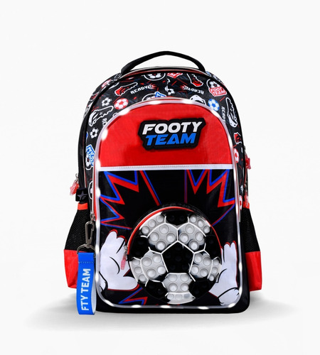 Imagen 3 de 5 de Mochila 18 PuLG Espalda Escolar Futbol Pelota Footy Luz Led