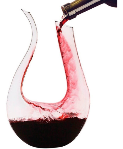   Decanter Aerador Em U Cristal Design Moderno Vinho Tinto