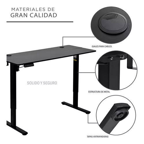Escritorio Eléctrico Altura Ajustable Oficina 140 X 60 Eke Life Home Color  Nogal