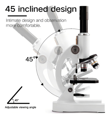 Microscopio Monocular Biológico Profesional, 64x A 2400x,