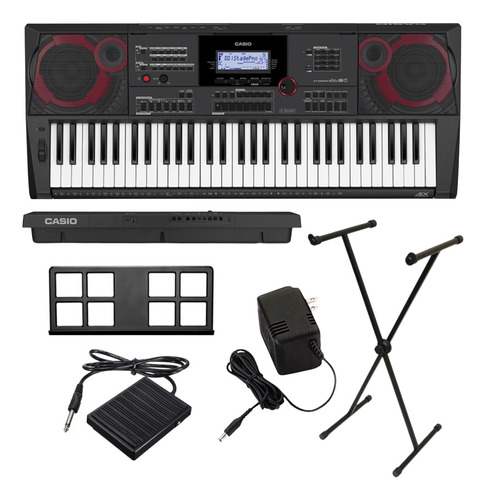 Kit Teclado Musical Casio Ct-x5000 Usb 61 Teclas Sensitivas 