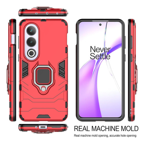 Funda Uso Rudo Carcasa Para Oneplus Ace 3v +mica Rojo Oneplus Ace 3v
