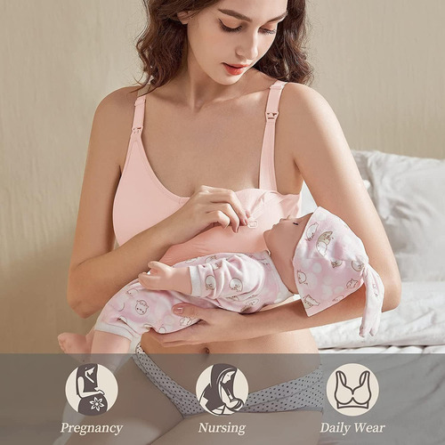 Bh Conjunto De 3 Sujetadores De Lactancia Sin Aros For Mujer