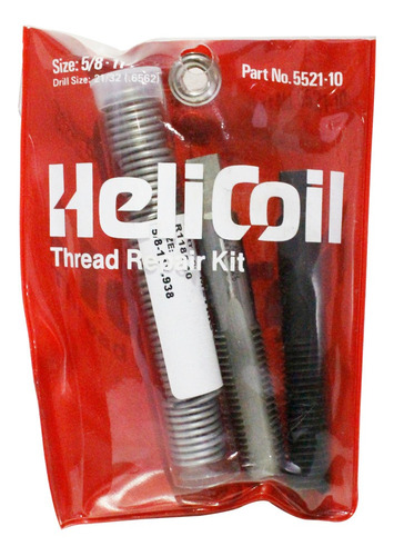 Kit Reparación Roscas Con 6 Insertos 5/8-11x.938 Helicoil