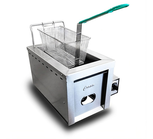 Freidora Industrial Acero Inoxidable Con Termostato 9 Litros Color Plateado