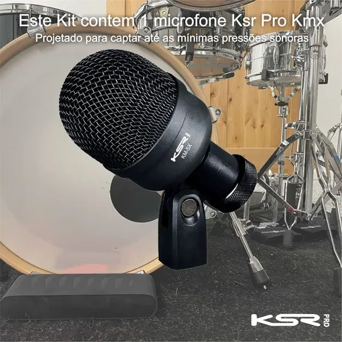 Microfone Para Bumbo Surdo Percussão Tambores Ksr Pro Kmx Cor