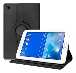 Capa Giratória Compatível C/ Galaxy Tab A3 Lite 7.0 - Preto