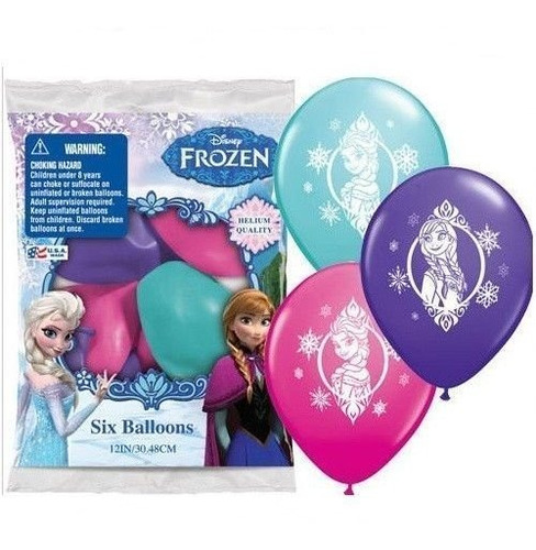 Globos De Cumpleaños Frozen 12  (6 Unidades)