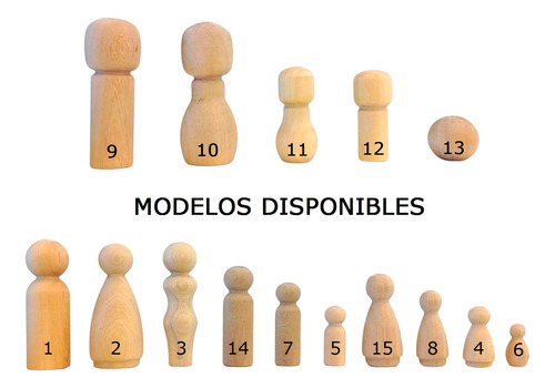Pack 20 Vincores Pintados Familia Peg Doll Artesanal Baum