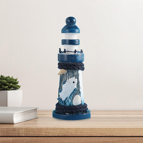 4 Estatua De Faro De Madera, Figura Decorativa Para
