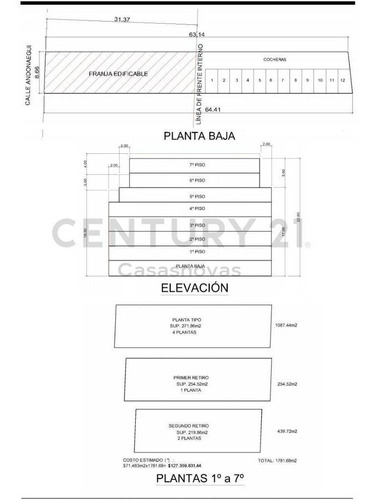 Imagen 1 de 1 de 20% Al Contado Resto En M2 8.66 X 64.41 Alt 17.20m + 2 Retiros 1800m2