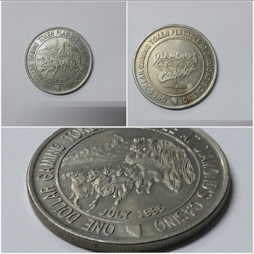 Token De Colección, Diamond's Casino. One Dollar. 1995. (Usado)