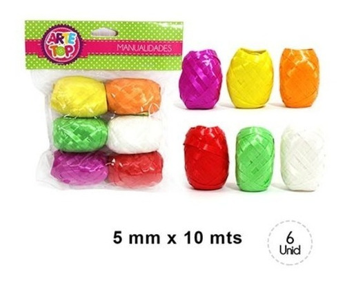 Set 6 Rollos Cinta Normal Globos  Rollo 0.5cm  X 10 Metros