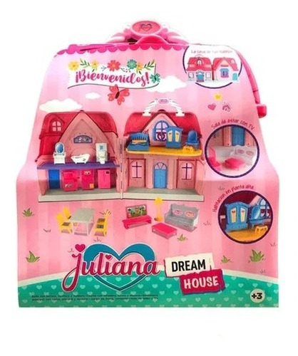 Juliana Casa Para Muñecas Dream House Valija Con Accesorios