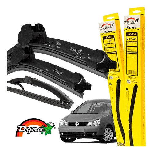 Kit Palheta Vw Polo 2002 A 2008 Parabrisa Dyna Original