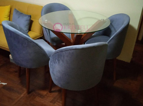 Imagen 2 de 2 de Juego De Comedor Vintage 4 Sillas Moderno