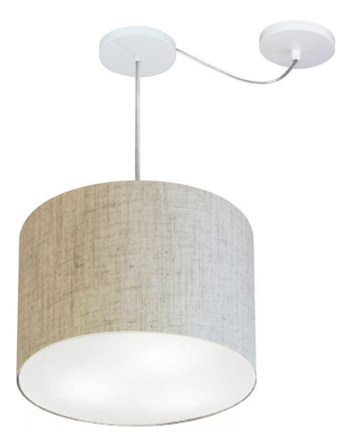 Lustre Pendente Cilíndrico Desvio Rustico Bege Mj-4237 Mesa