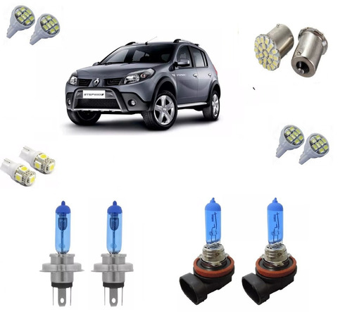 Kit Lampadas Farol/milha + Leds Sandero Stepway 2011 A 2014 