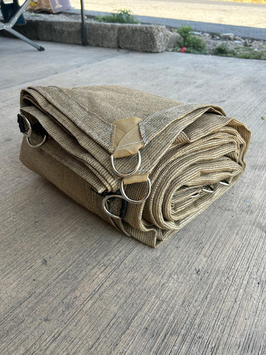 Malla Sombra 5x7 Reforzada Lista Para Colocar Raschel 90% Beige