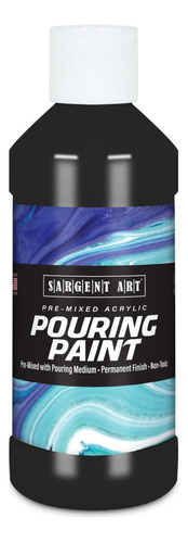 Sargent Art Pintura Acrlica Negra Premezclada, 8 Onzas, Pigm